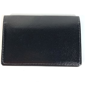 TIFFANY & Co. Tiffany Logo Business Card Holder/Pass Case, Bifold Leather, Men's, Black