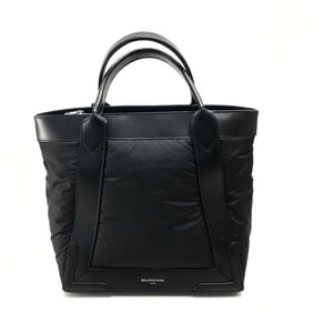 BALENCIAGA 363425 Cabas S Handbag Tote Bag Nylon Leather Women's Black