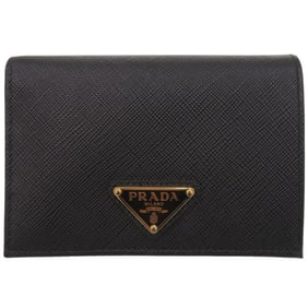 Like new Prada 1MV021 Saffiano Leather Black Bi-fold Wallet 0741 PRADA