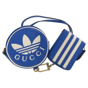 Unused Gucci x adidas Originals Mini Neck Pouch, Multi-Purpose Wallet/Coin Case with Strap, Leather,