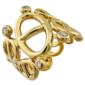 Hermes Pre-owned Hermès Chaine d'Ancre ring, size 11.5, 18k gold with diamonds, for women.