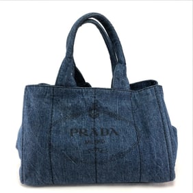 PRADA B1877B Canapa DENIM Small Tote Bag/Handbag in Avio Blue, Women's