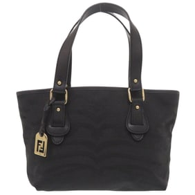 Excellent condition Fendi zebra print canvas black tote bag 0575 FENDI