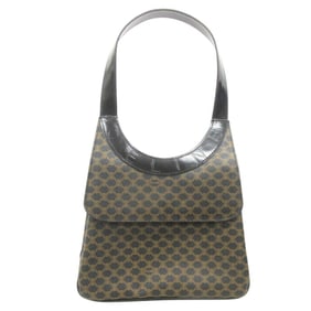 CELINE Macadam pattern one-shoulder handbag, leather, logo, vintage, brown, black, women's