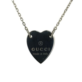 GUCCI Silver 925 Heart Motif Chain Necklace (Ag925) for Women