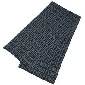 FENDI ZUCCA FF Scarf Stole Black x Grey Men's Women's Fendi
