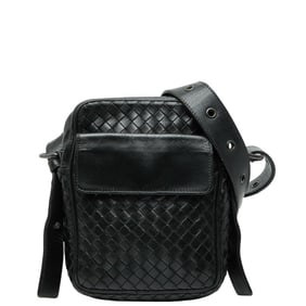 Bottega Veneta Intrecciato Shoulder Bag in Black Leather for Women