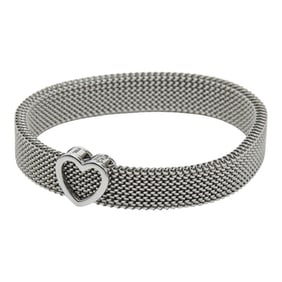 Tiffany Somerset Heart Mesh Bracelet in Silver and Stainless Steel for Women. TIFFANY & Co.