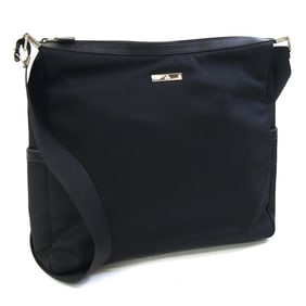 Gucci Shoulder Bag 019 0418 Black Nylon Canvas Leather Crossbody for Men and Women