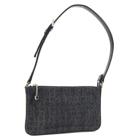 BVLGARI Bag Mania Black Canvas and Leather Pouch for Women