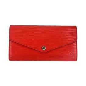 LOUIS VUITTON Epi Portefeuille Sarah Red Leather Wallet with Silver Hardware, M60723, Women's