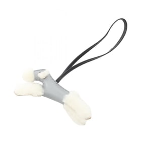 Hermès HERMES Buddy Charm, Green Pantan Accessory, Mouton, Anjo Miro, Women's, Gray, Black, White