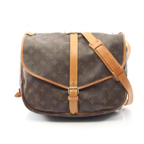 Louis Vuitton Saumur 35 Monogram Shoulder Bag in Coated Canvas and Leather, Brown, M42254