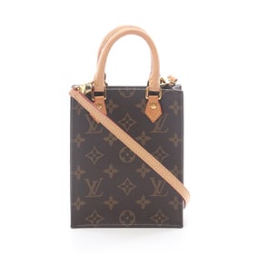 Louis Vuitton Petite Sac Plat Monogram Handbag, Coated Canvas and Leather, Women's, Brown, M69442