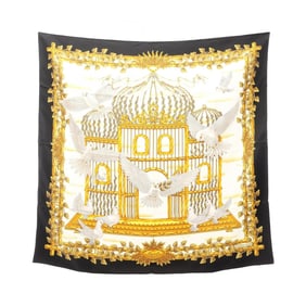 Hermès HERMES Carré 90 ENVOL Silk Scarf for Women in Black and Multicolor