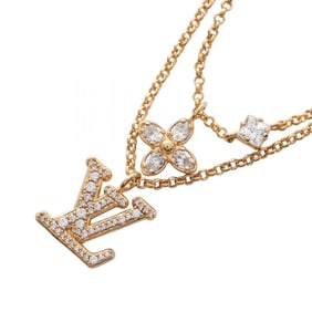 Louis Vuitton Ladies' LV Necklace, Gold-Plated with Rhinestones, Available in Gold and Clear.