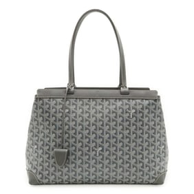 GOYARD Bellechasse Beyod PM Tote Bag Shoulder Herringbone Pattern PVC Leather Gray Black White