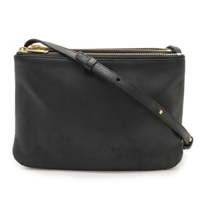 CELINE Trio Small Shoulder Bag/Pouch in Black Leather (192033)