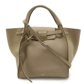 CELINE Big Bag, Small Handbag, Shoulder Leather, Greige, 183313