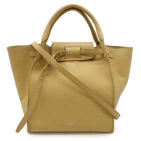 CELINE Big Bag, Small Handbag, Shoulder Leather, Cream Beige, 189313