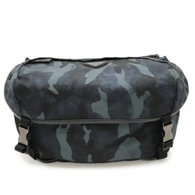 PRADA Prada Camouflage Nylon and Leather Body Bag Shoulder Navy Multicolor 2VH991