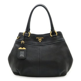 PRADA Prada Tote Bag, Handbag, Leather, NERO, Black, Shoulder BN1777