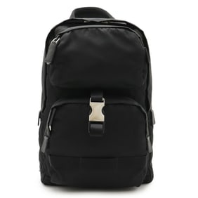 PRADA TESSUTO Nylon and Leather Shoulder Bag, Black, 2VZ013