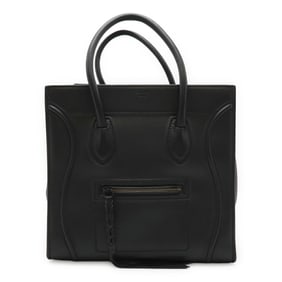 CELINE Luggage Phantom Handbag Tote Bag in Black Leather with Hardware