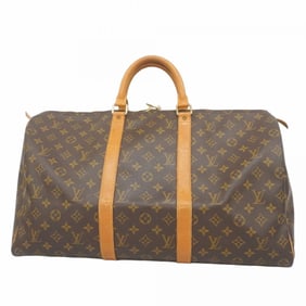 Louis Vuitton Monogram Keepall 50 Shoulder Bag M41426 Brown Men's and Women's