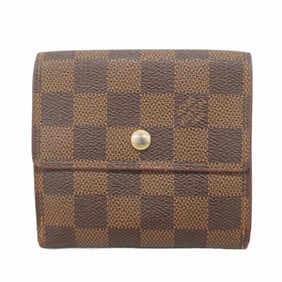 Louis Vuitton Tri-fold Wallet Damier Portefeuille Elise N61654 Ebene Women's