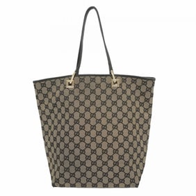 Gucci Tote Bag GG Canvas 002 1098 Beige Black Champagne Women's