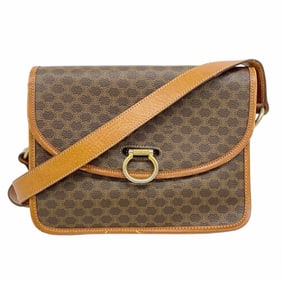 Celine Shoulder Bag Macadam Brown Women's