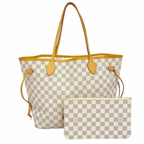 Louis Vuitton Damier Azur Neverfull MM Tote Bag N41361 White Women's