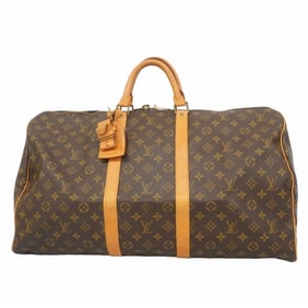 Louis Vuitton Monogram Keepall 55 Boston Bag M41424 Brown Men's and Women's