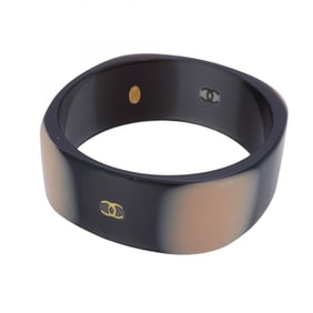Chanel Coco Mark Plastic Bangle in Black and Pink for Women