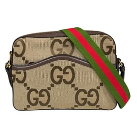 Pre-owned Gucci Jumbo GG Shoulder Bag, Leather 675891, Beige, Women's