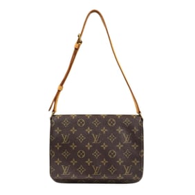 Pre-owned Louis Vuitton Musette Tango Short Monogram Shoulder Bag in Canvas M51257, Brown, Women's