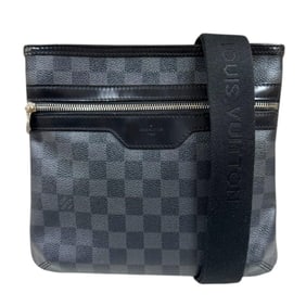 Pre-owned Louis Vuitton Thomas Damier Graphite Shoulder Bag in Canvas N58028, Black, Men's