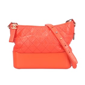 Chanel Large Gabrielle de Hobo Bag, Shoulder Leather, A93824, Orange, Women's, Pre-owned, Chain