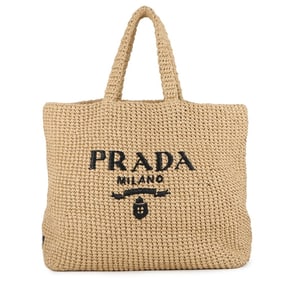 Prada Crochet Raffia Tote Bag 1BG392 PRADA