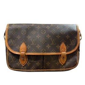 LOUIS VUITTON Monogram Gibessier MM Shoulder Bag M42247 Brown Men's and Women's