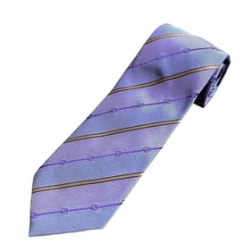 GUCCI Michele-era regimental stripe silk tie, regular purple, men's
