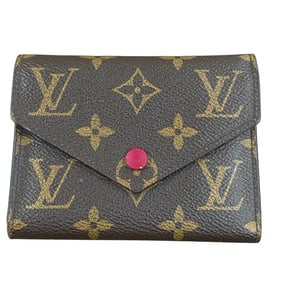 LOUIS VUITTON Louis Vuitton Portefeuille Victorine Monogram Compact Wallet M41938 Fuchsia Brown
