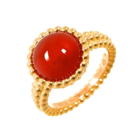 Van Cleef & Arpels Perlée Couleur #50 Ring with Carnelian and 18K Pink Gold (750)