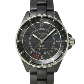 Chanel J12 GMT 41mm H3101 Men's Watch with Date Display, Matte Black Ceramic, Automatic Movement