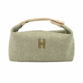 Hermes Hermès Bride a Brac PM H Natte Handbag in Toile Vert Forest with Silver Hardware and Pouch