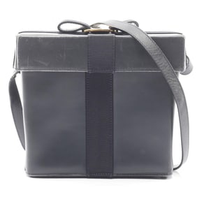 Salvatore Ferragamo Vara Ribbon Shoulder Bag, Leather, Women's, Navy, 21 4177