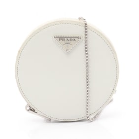 Prada SPAZZOLATO Shoulder Bag, Patent Leather, Women's, White, 1NR003