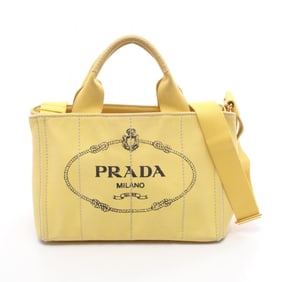 Prada Canapa Tote Bag, Canvas, Women's, Yellow, B2439G