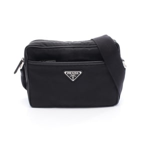 Prada TESSUTO+SAFFI Shoulder Bag in Nylon and Saffiano Leather, Black, Men's Women's, 2VH048